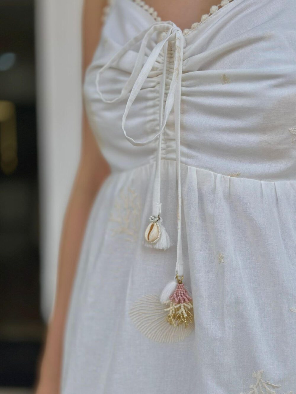 Vestido Cantão Voil Branco Com Bordado Beira Mar - Image 3