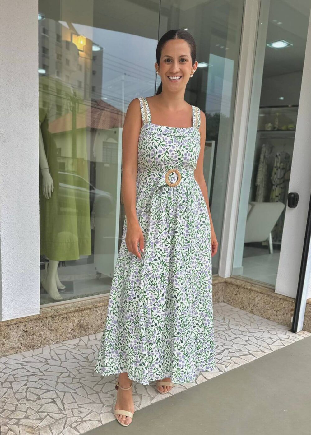 Vestido Carlota Costa Midi Estampa Liberty