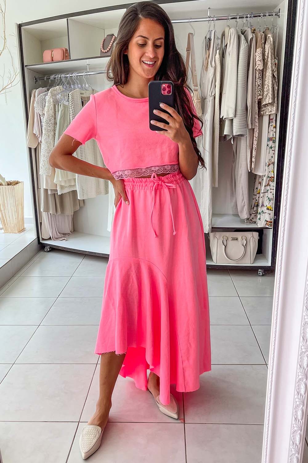 conjunto neon rosa