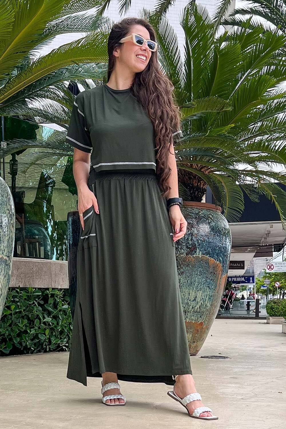 conjunto de malha Verde Militar